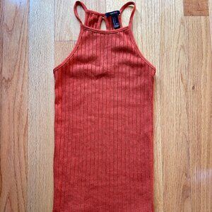 Forever 21 Orange Halter Midi Dress